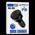 Adaptador de carga vehicular 3 puertos 55w Carga rápida Tipo C